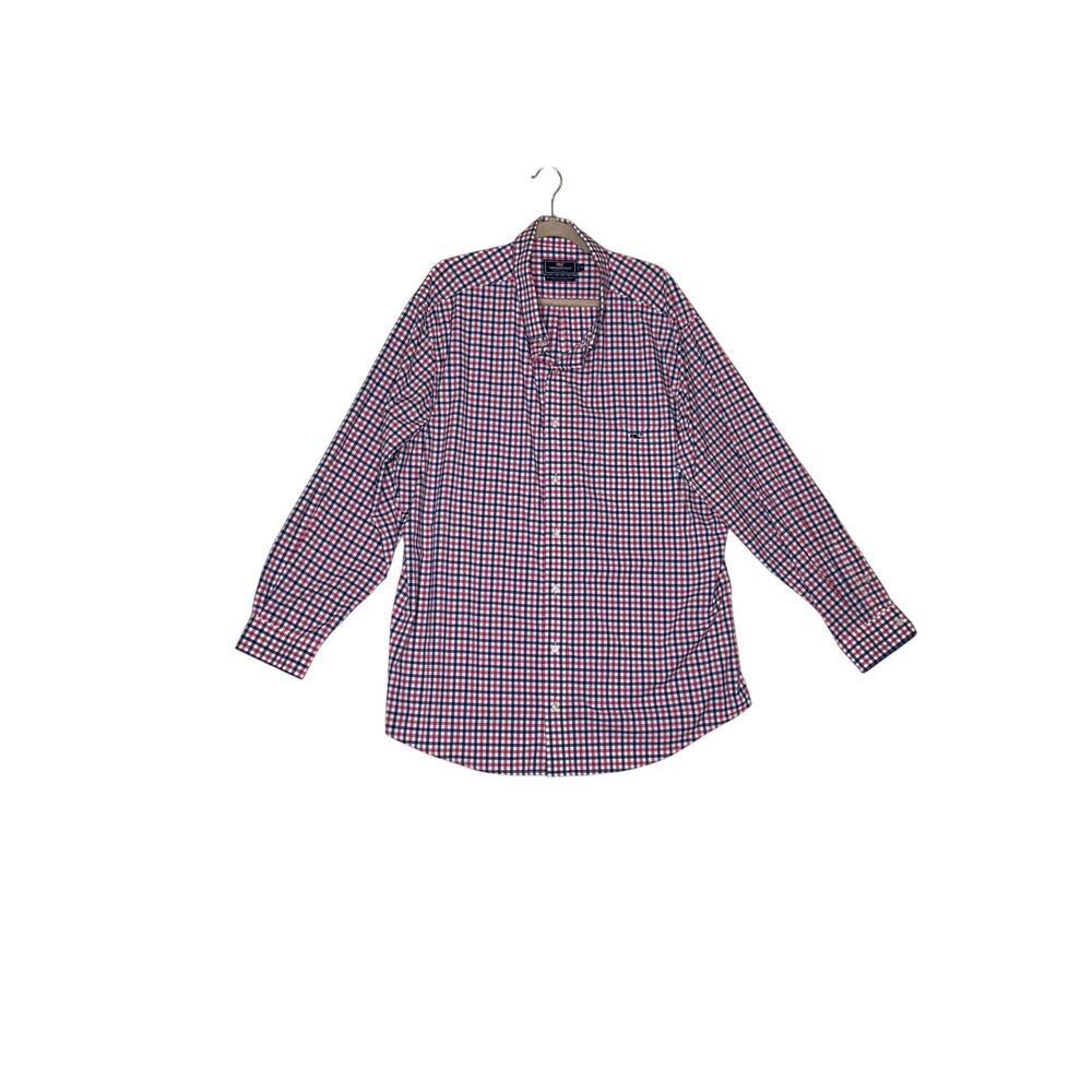 Vineyard Vines size 2XB shirt plaid button-down red/blue business golf